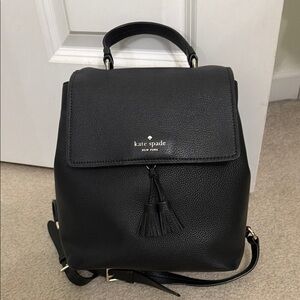 Kate Spade Black Leather Backpack